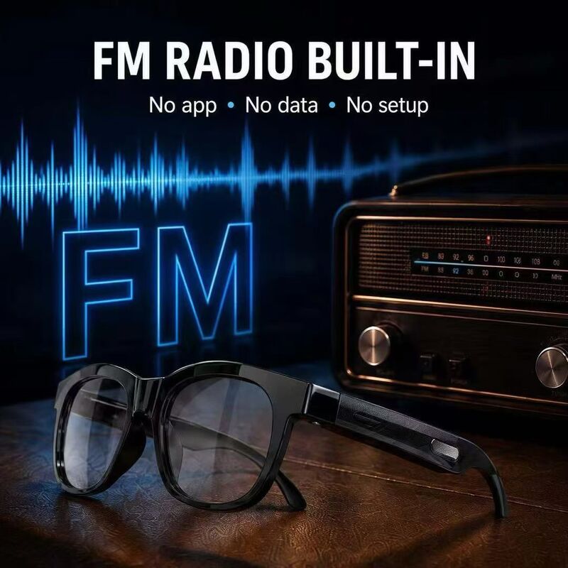 Bluetooth 5.4 Audio Zonnebril w/FM Type-C 6H Speeltijd 38.5g Lichtgewicht Meerdere kleuren