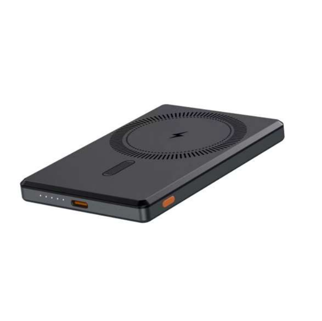 5000mAh magnetische draadloze powerbank, 20W bidirectionele Type-C, Grade-A Polymer 9.5mm Ultra Slim, Gunmetal