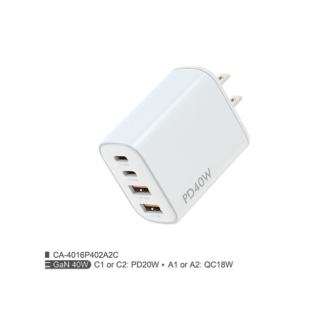 40W PD+QC Dual Fast Charger, US Foldable Plug,5V3A/9V2A/12V1.67A Multi-Voltage Output, iPhone/Android Compatible Kleurdoos