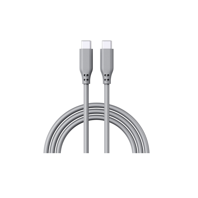 100W Siliconen USB-C naar C Snellader Kabel, 5A/20V PD3.0 + 480Mbps Data Sync, 1m Soft-Touch Snoer (Wit/Grijs/Oranje)