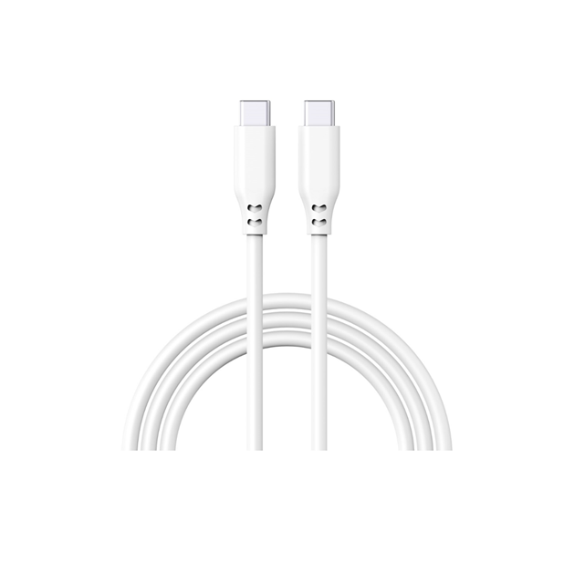 100W Siliconen USB-C naar C Snellader Kabel, 5A/20V PD3.0 + 480Mbps Data Sync, 1m Soft-Touch Snoer (Wit/Grijs/Oranje)