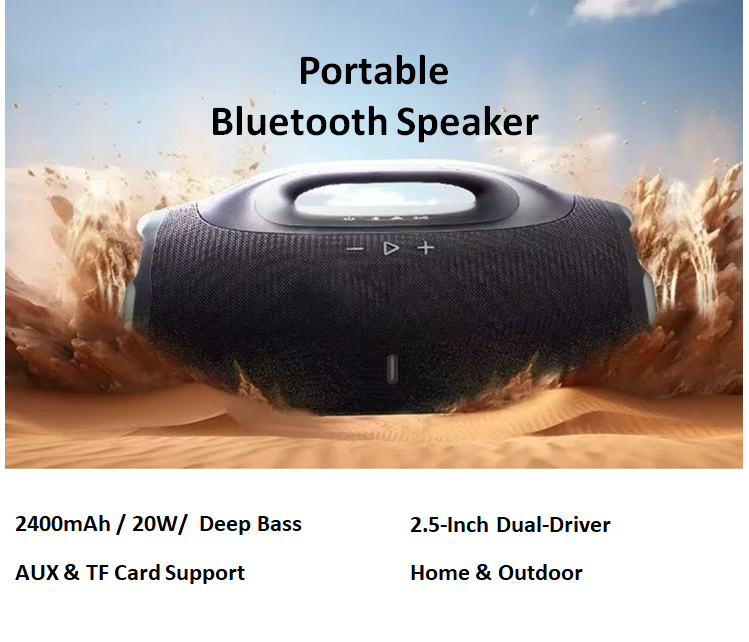 20W Dual-Driver Bluetooth-luidspreker met Diepe Bas, Draagbare Draadloze Stereo voor Thuis & Buiten