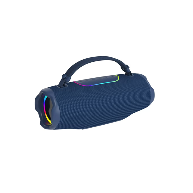 60W RGB Party Speaker, 2.1CH Diepe Bas + Dynamische Lichten, 3600mAh Desktop Draagbare Audio (Zwart/Blauw/Grijs)