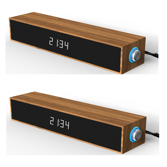Retro Houten Bluetooth 5.4 Speaker met Sfeerverlichting & Klokweergave, Dubbele 2