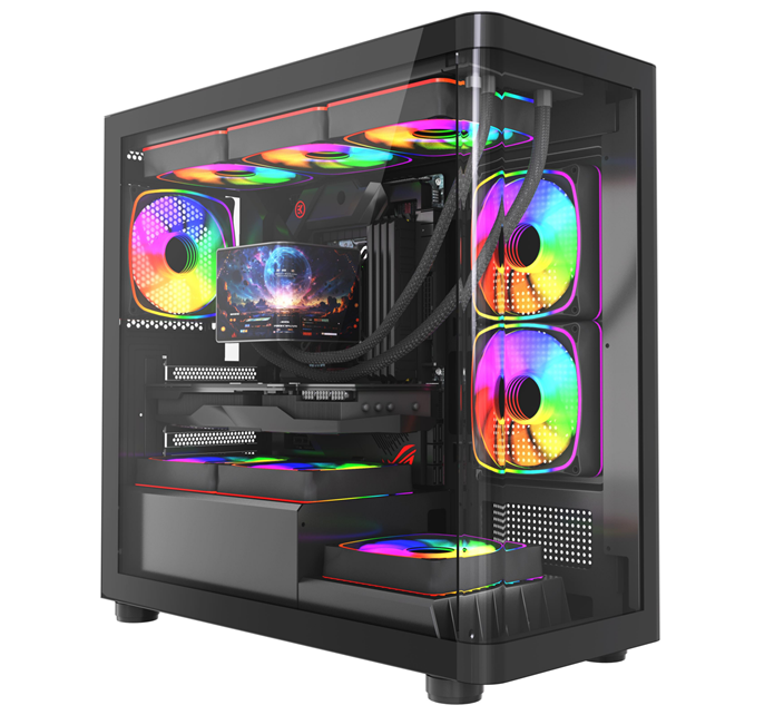 ATX Mid-Tower Gaming Case. Boogglaspaneel. 360mm radiator ondersteuning.