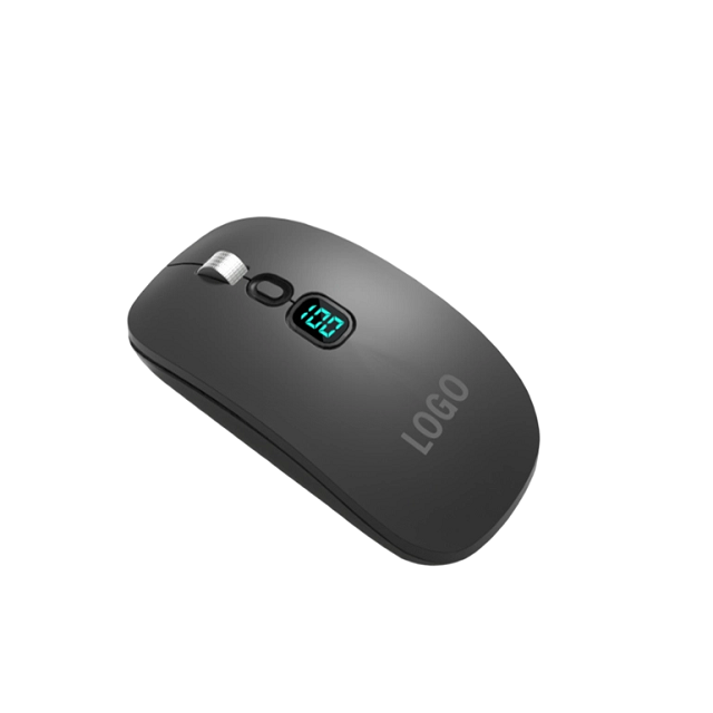 4D Oplaadbare Draadloze Muis 2.4G BT Dual Mode 500mAh Stille Schakelaar LED Display Aluminium Wiel 8650IC