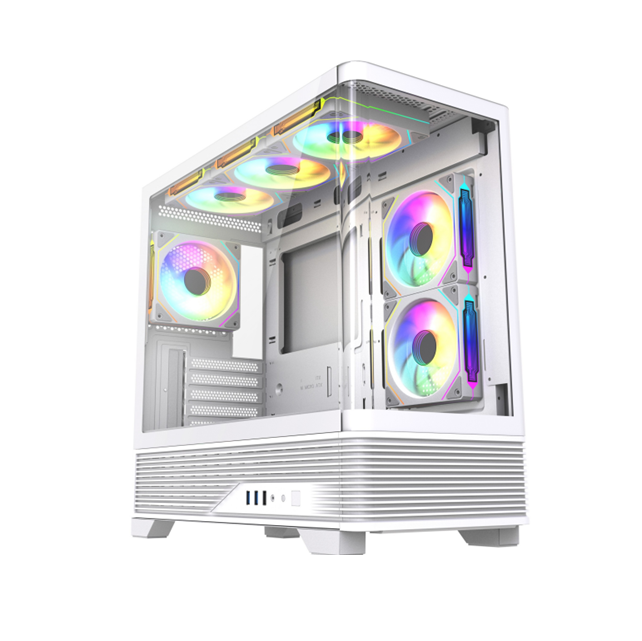 Panoramic Curved Glass PC Case,360mm AIO Support, 410mm GPU Clearance, M-ATX/ITX
