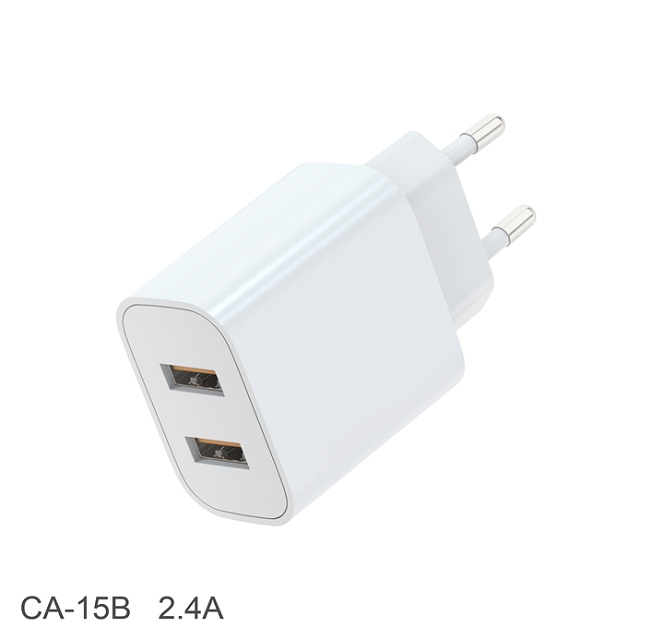 12W EU-stekker 5V 2.4A Power Adapter Kleurenverpakking, Wit