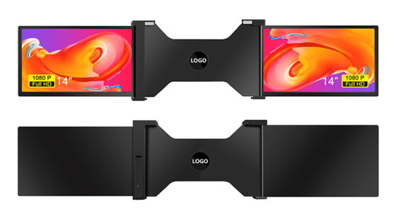 Twee 14-inch Panorama Laptop Monitors Drie-scherm Setup Met 25.3mm Thin Display Full HD IPS 16/9 Aspect Ratio